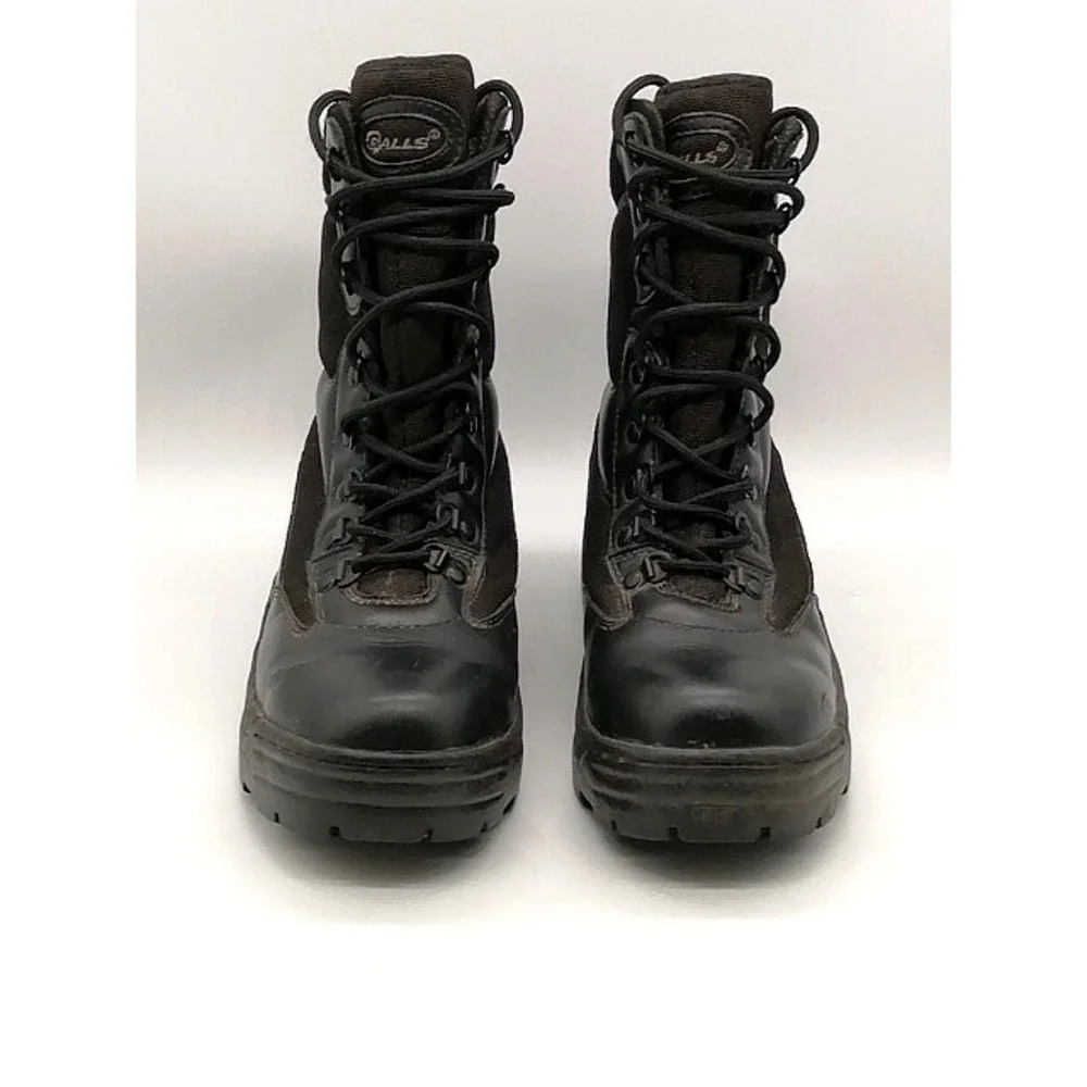 Galls Boots Mens Black 9.5 Wide Tactical Duty Work Shoe Leather Hard Toe SP430
